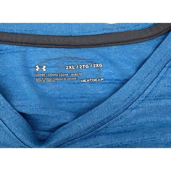 Under Armour Heatgear Blue Loose Fit Short Sleeve Shirt 2XL Mens - Picture 3 of 4